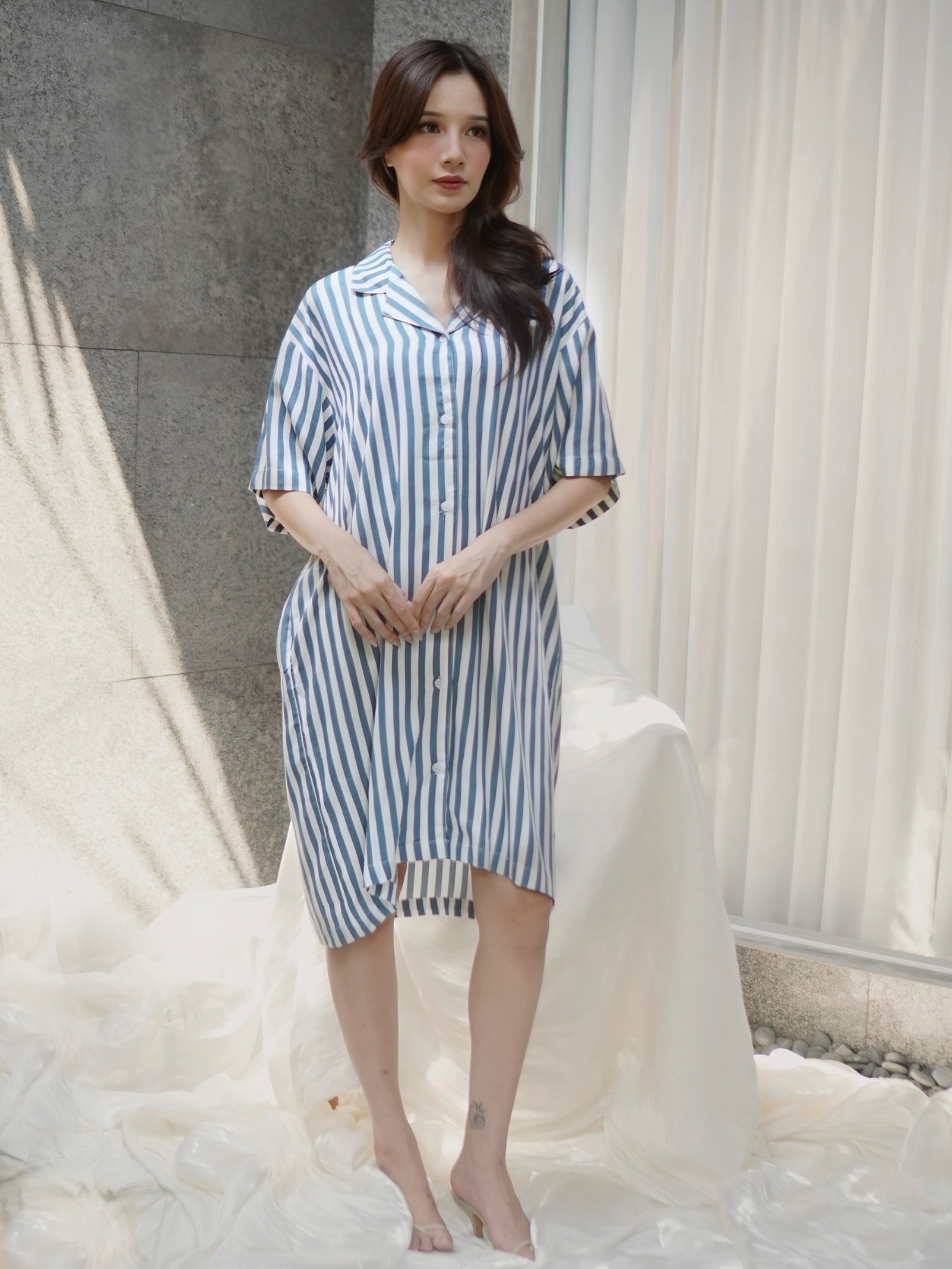 MOLLY │ Dress Daster Kancing Rayon Pendek