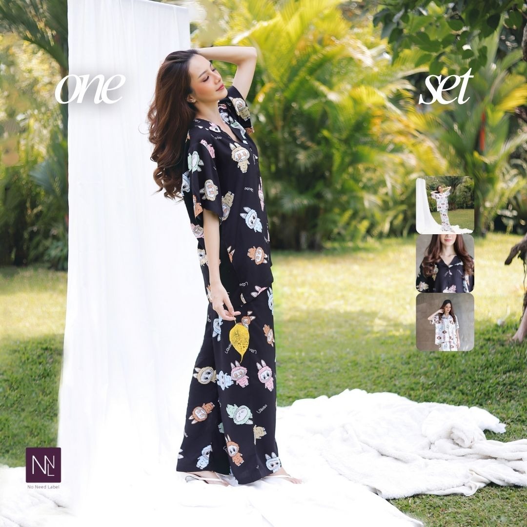 RACHEL │ One Set Setelan Piyama Atasan dan Celana Panjang