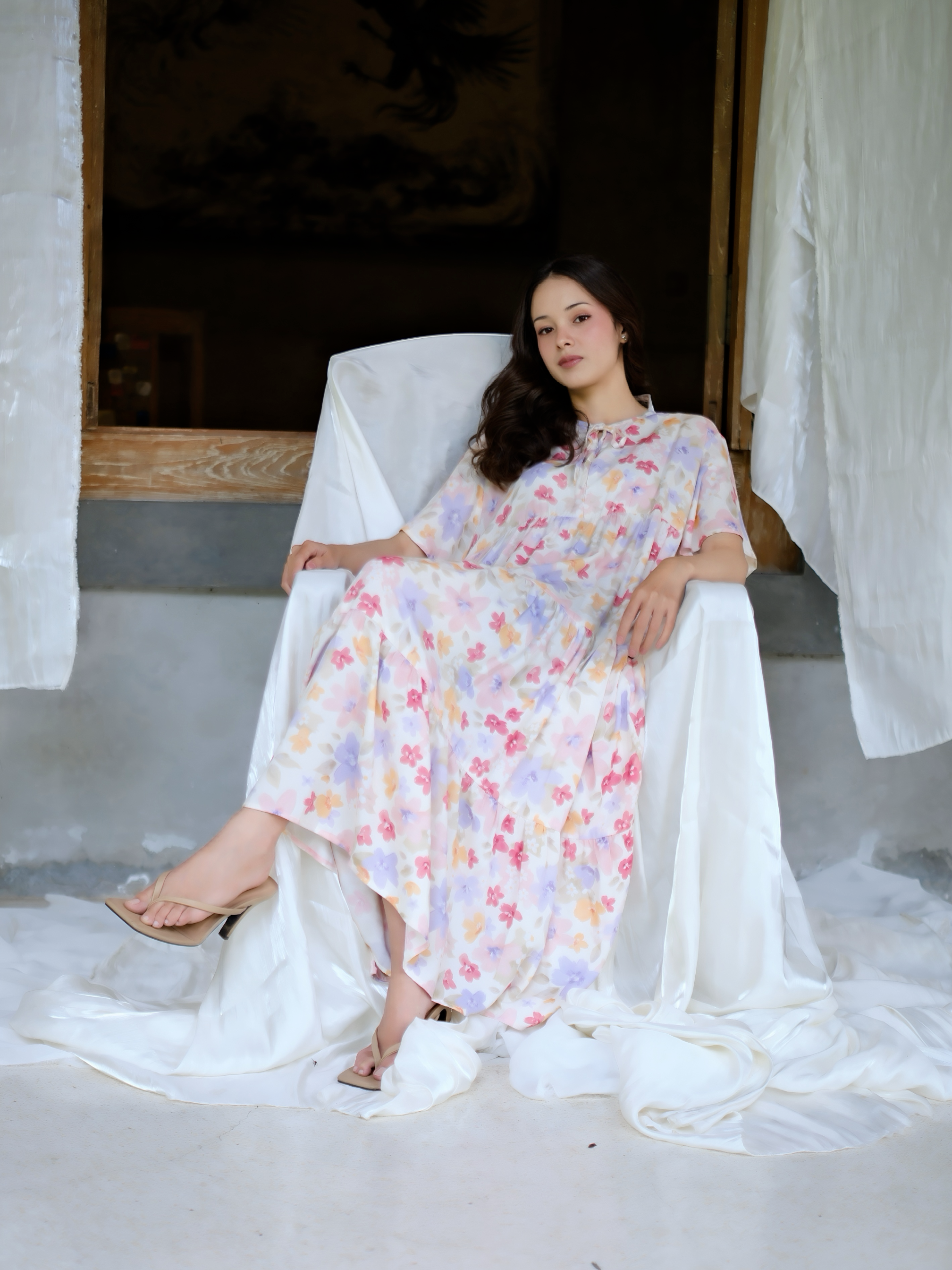MOANA │ Daster Rayon Panjang Ruffle Dress