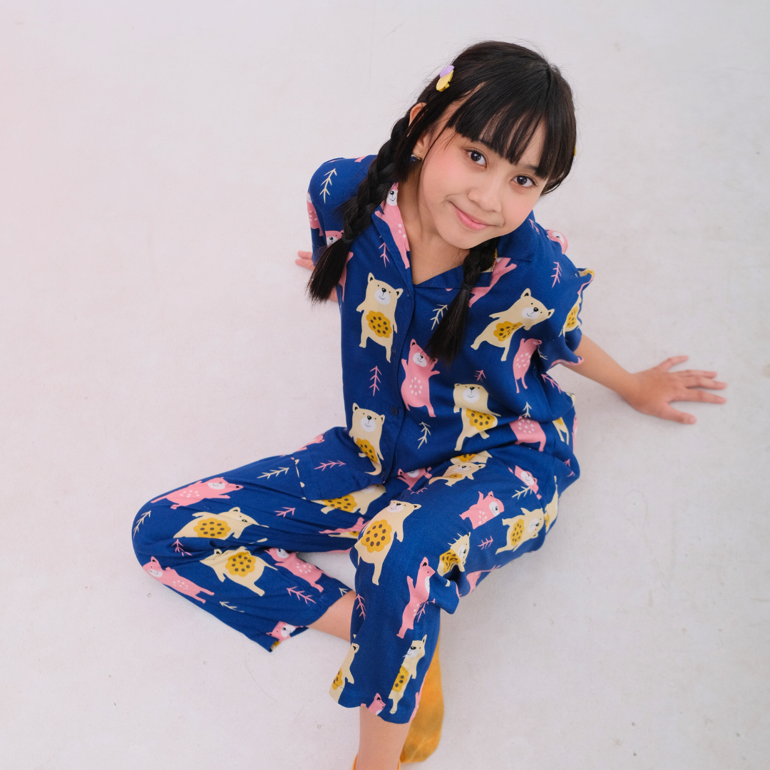 RACHEL KIDS │ One Set Piyama Baju Tidur Anak Rayon Celana Panjang