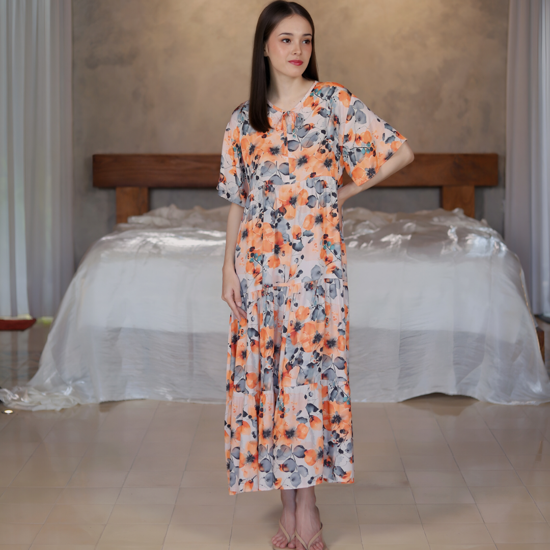 MOANA │ Daster Rayon Panjang Ruffle Dress