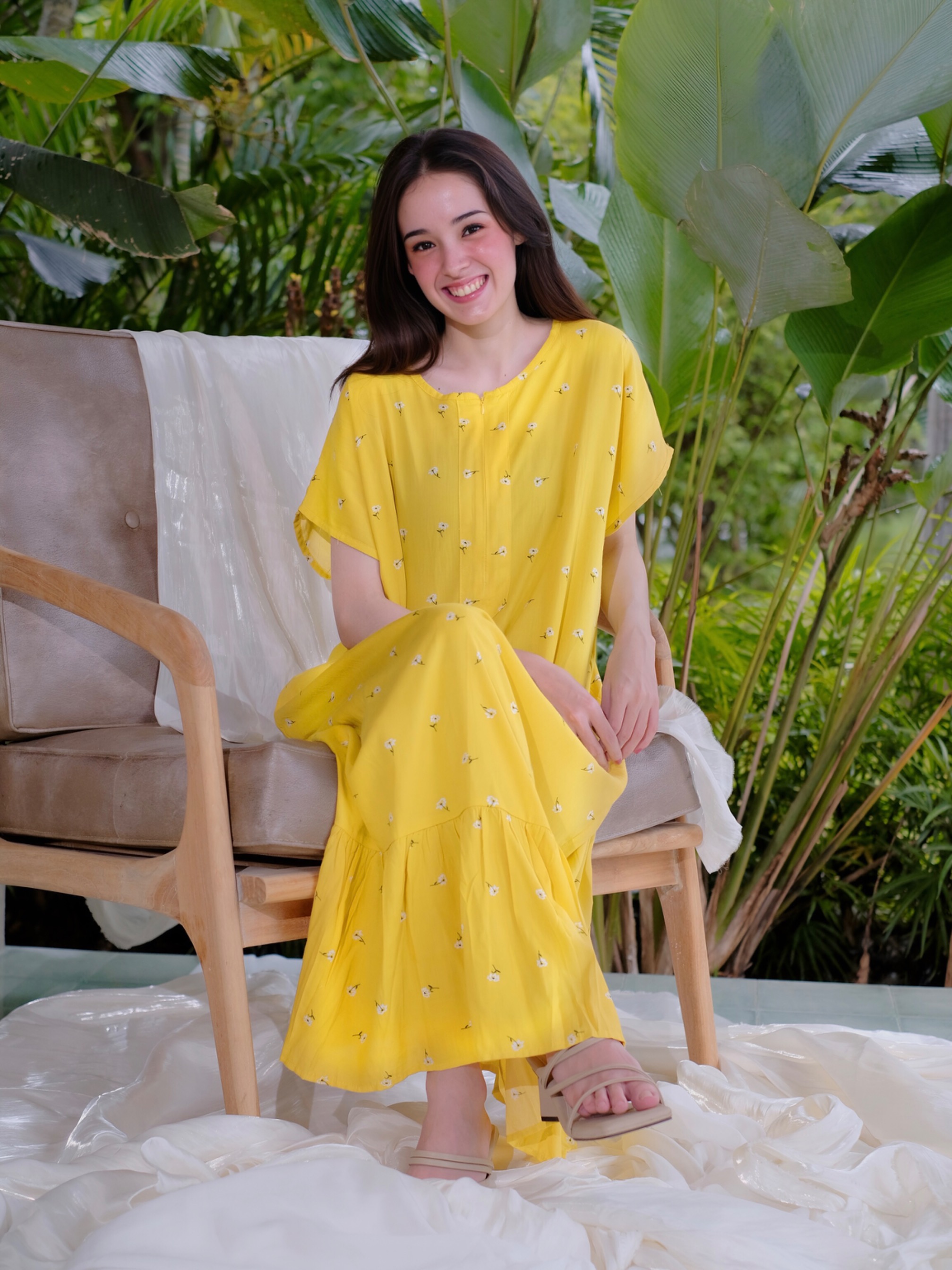 ELEYA │ Daster Rayon Panjang Ruffle Dress
