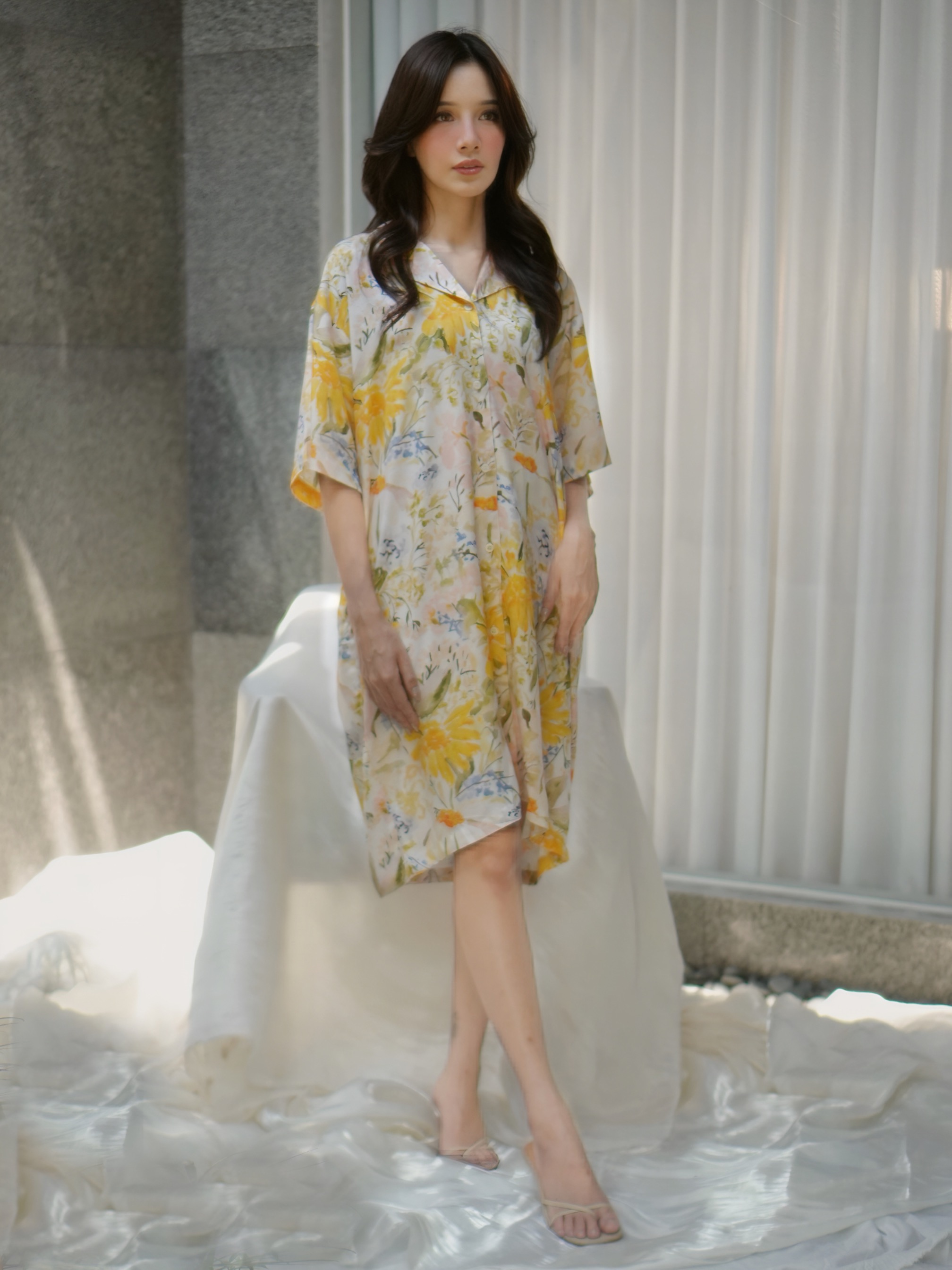 MOLLY │ Dress Daster Kancing Rayon Pendek
