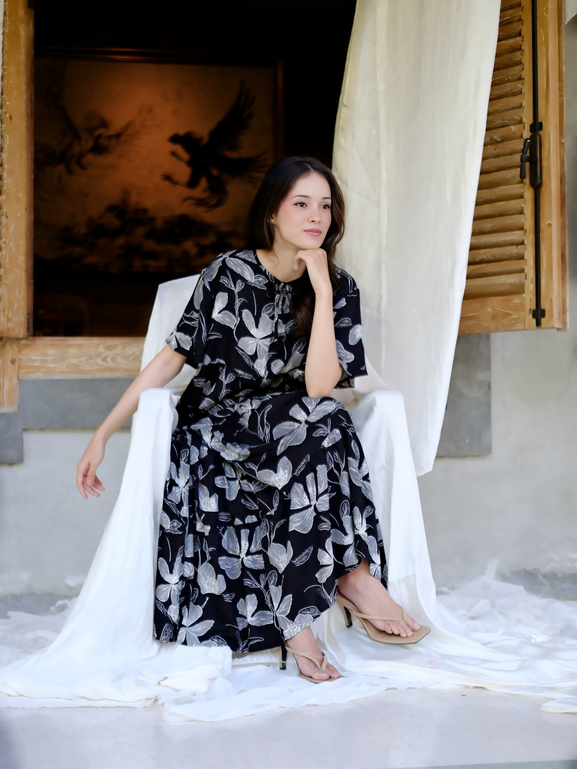 MOANA │ Daster Rayon Panjang Ruffle Dress