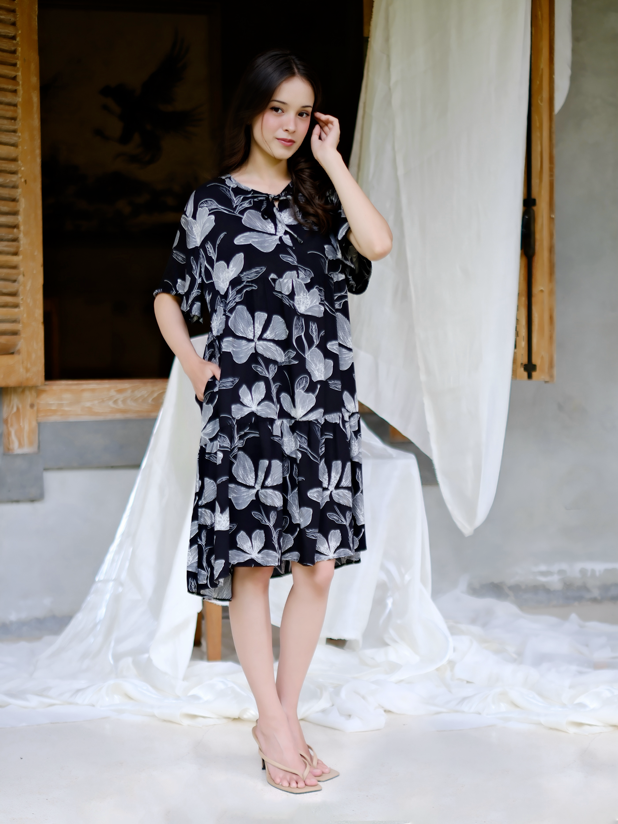 MOANA │ Daster Rayon Pendek Ruffle Dress