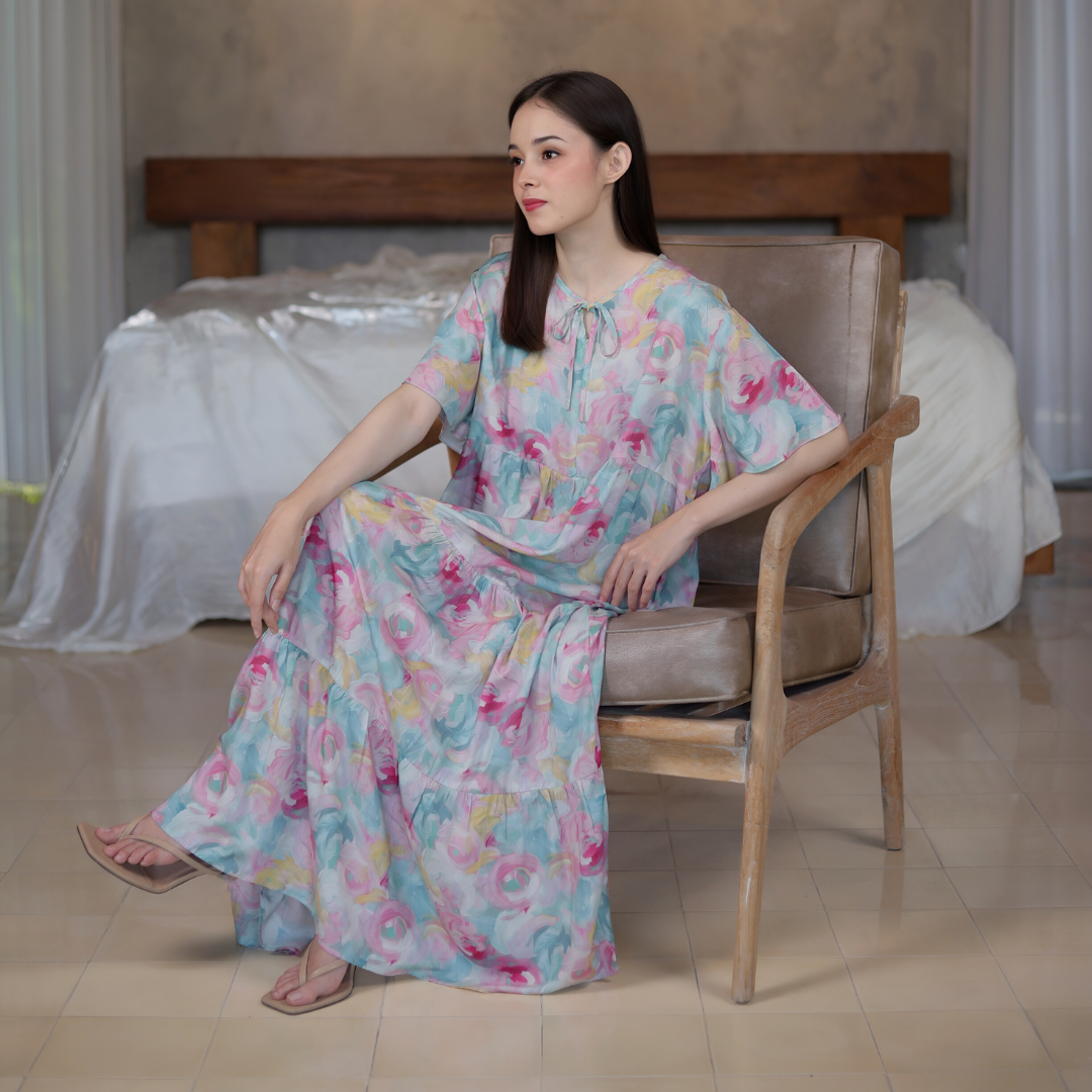 MOANA │ Daster Rayon Panjang Ruffle Dress