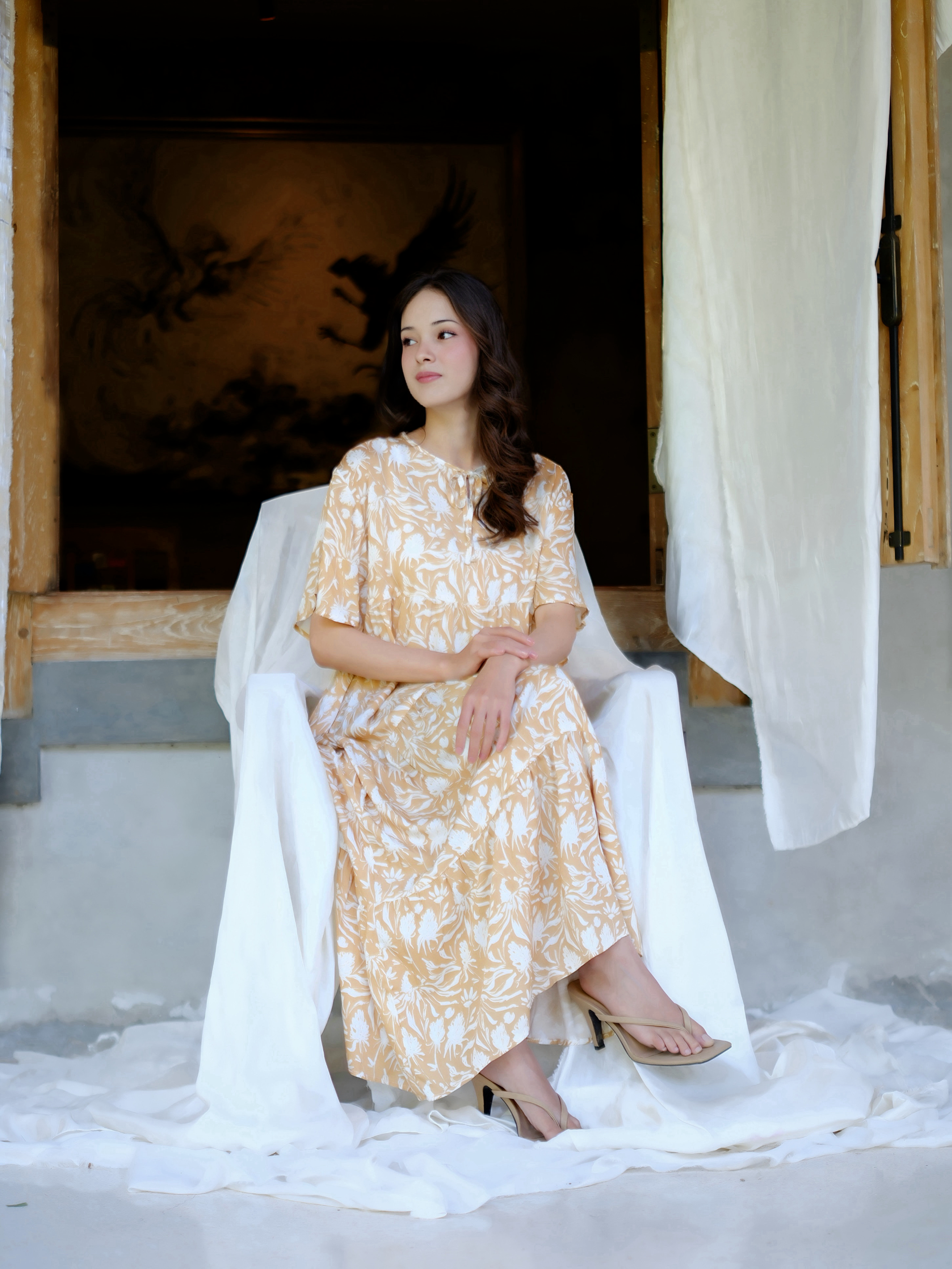 MOANA │ Daster Rayon Panjang Ruffle Dress