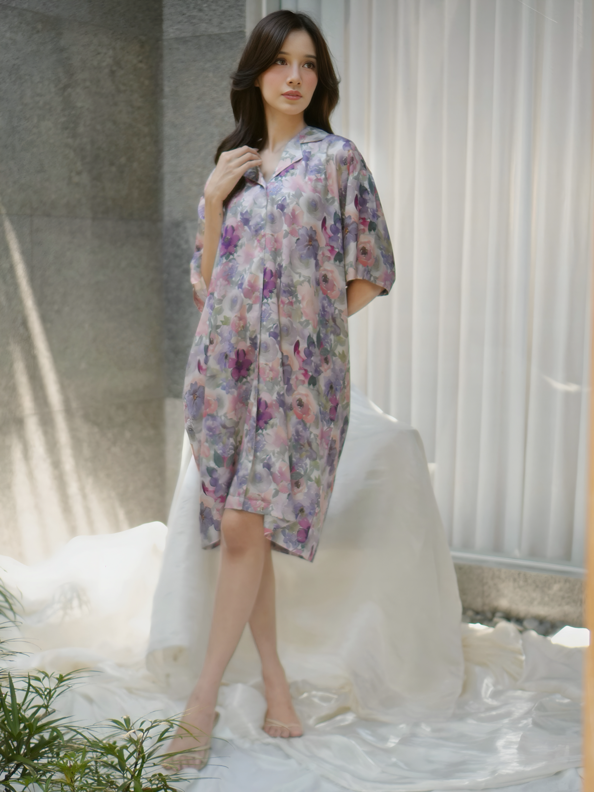 MOLLY │ Dress Daster Kancing Rayon Pendek