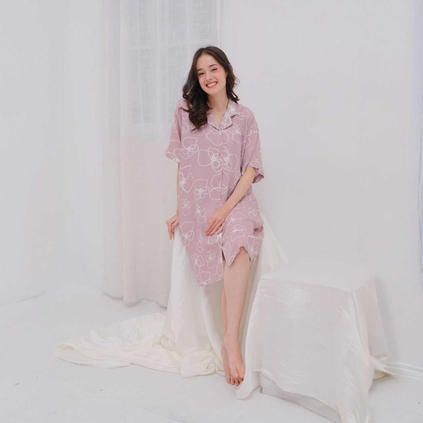 MOLLY │ Dress Daster Kancing Rayon Pendek