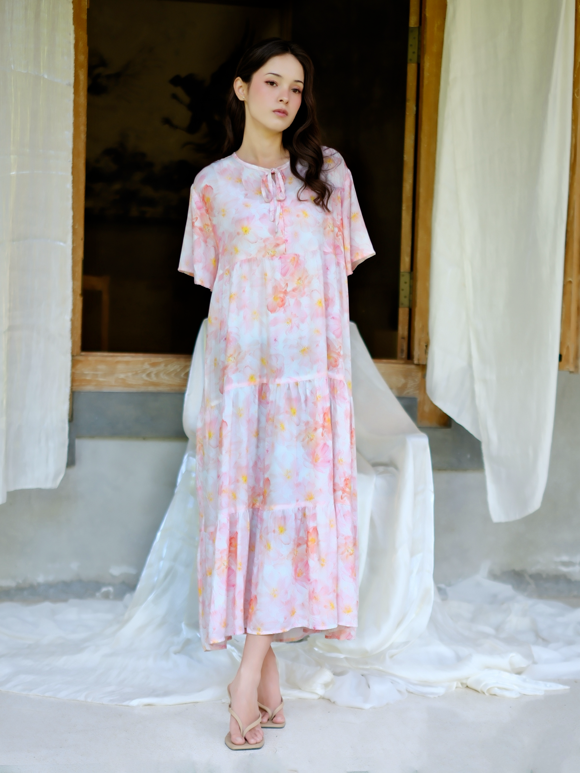 MOANA │ Daster Rayon Panjang Ruffle Dress