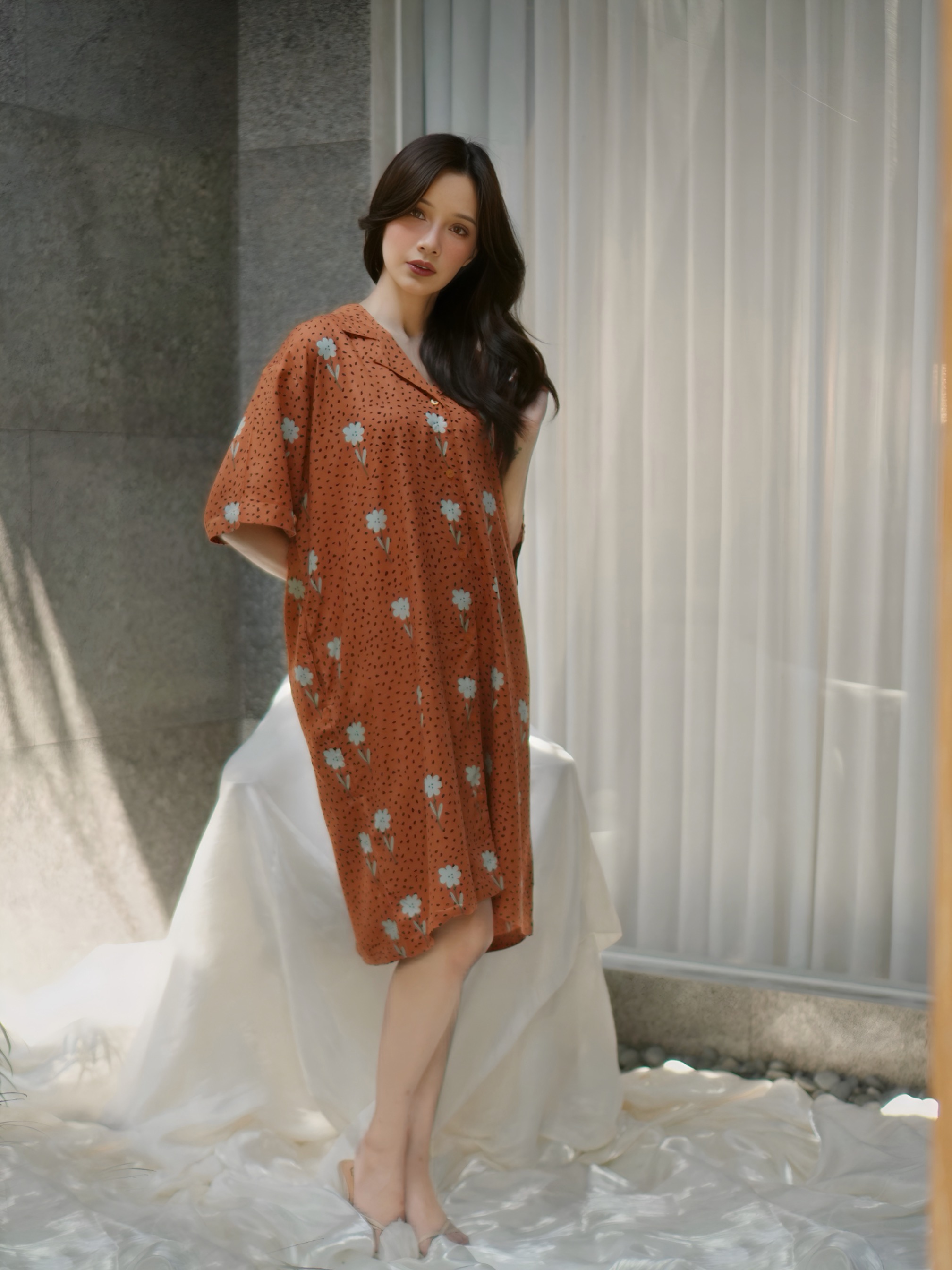 MOLLY │ Dress Daster Kancing Rayon Pendek