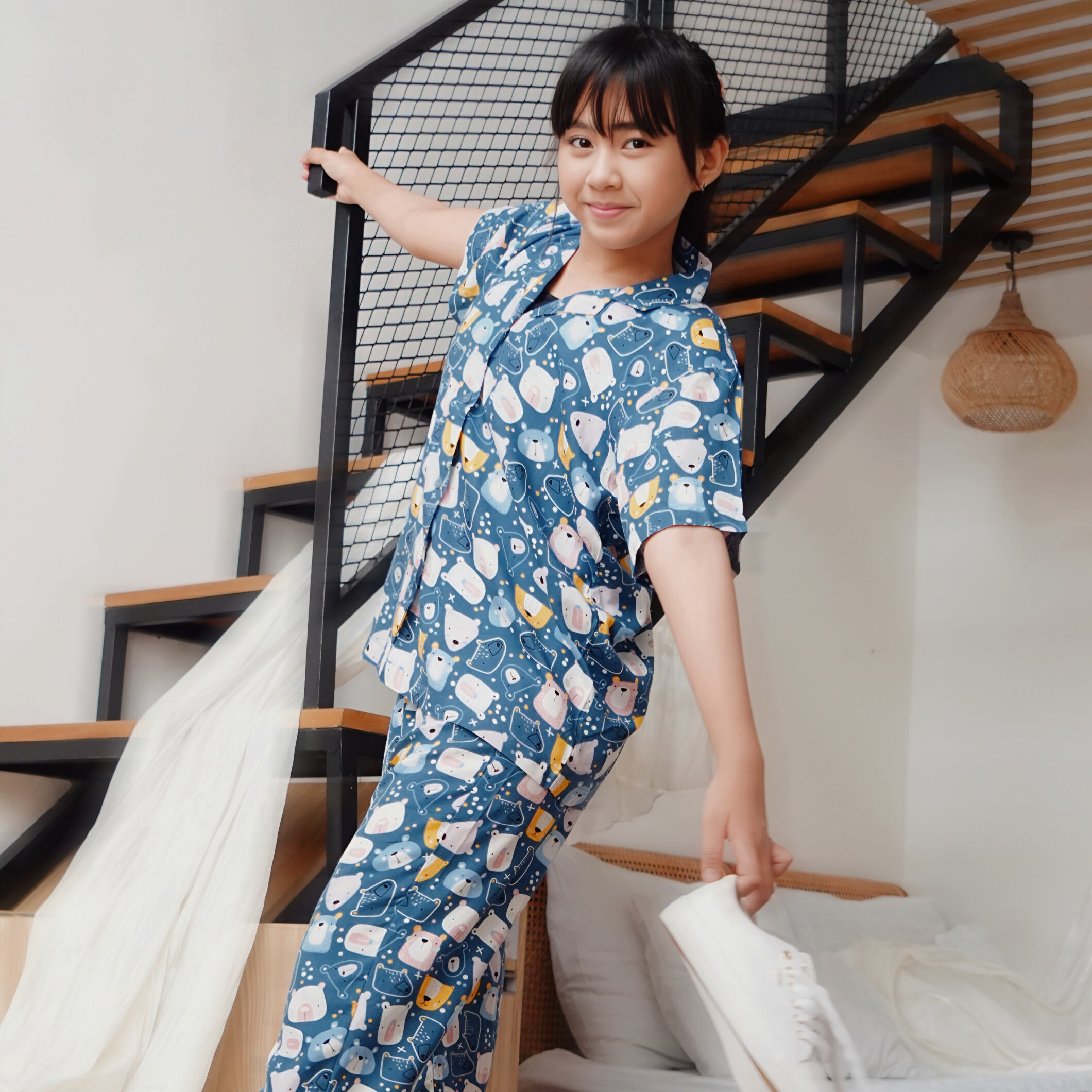 RACHEL KIDS │ One Set Piyama Baju Tidur Anak Rayon Celana Panjang