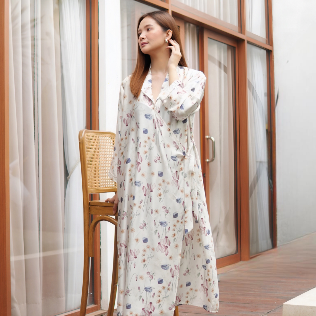 FINE ERIKA │ Kimono Panjang Premium Silk Lengan Panjang