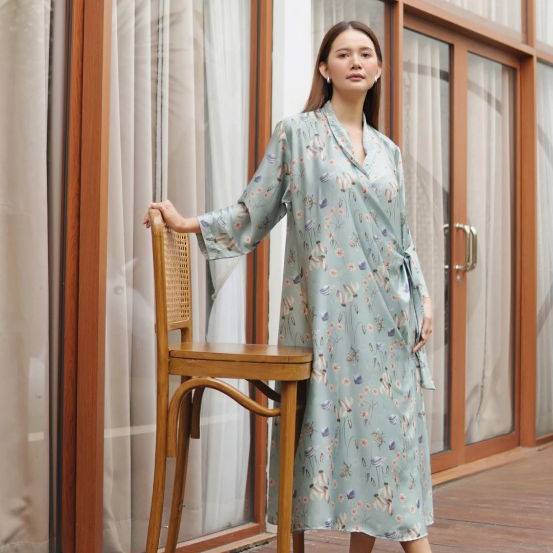 FINE ERIKA │ Kimono Panjang Premium Silk Lengan Panjang