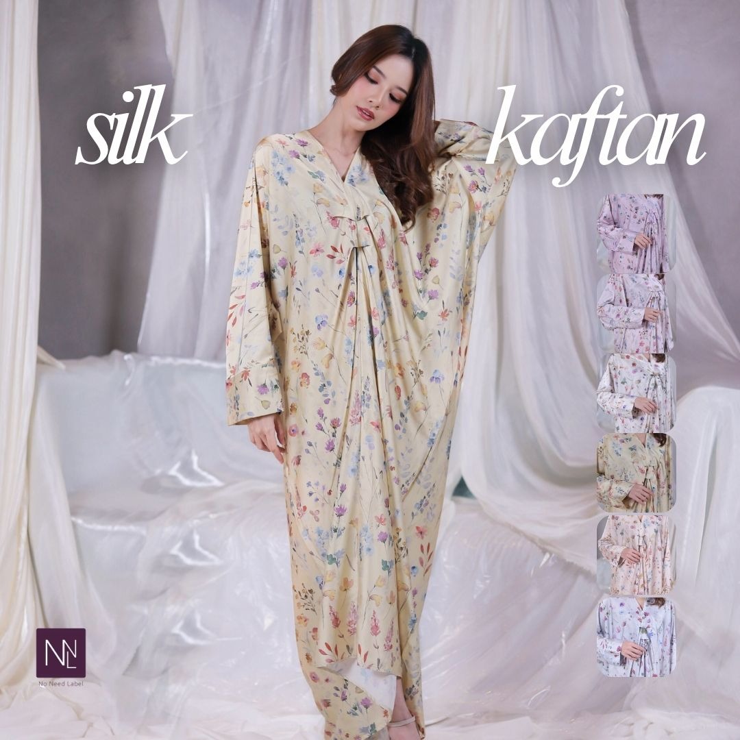 ALONA │ Kaftan Long Dress Panjang Premium Silk Lengan Panjang