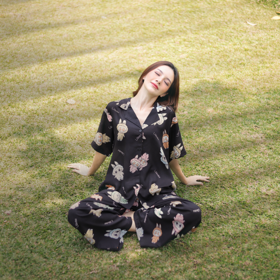 RACHEL │ One Set Setelan Piyama Atasan dan Celana Panjang