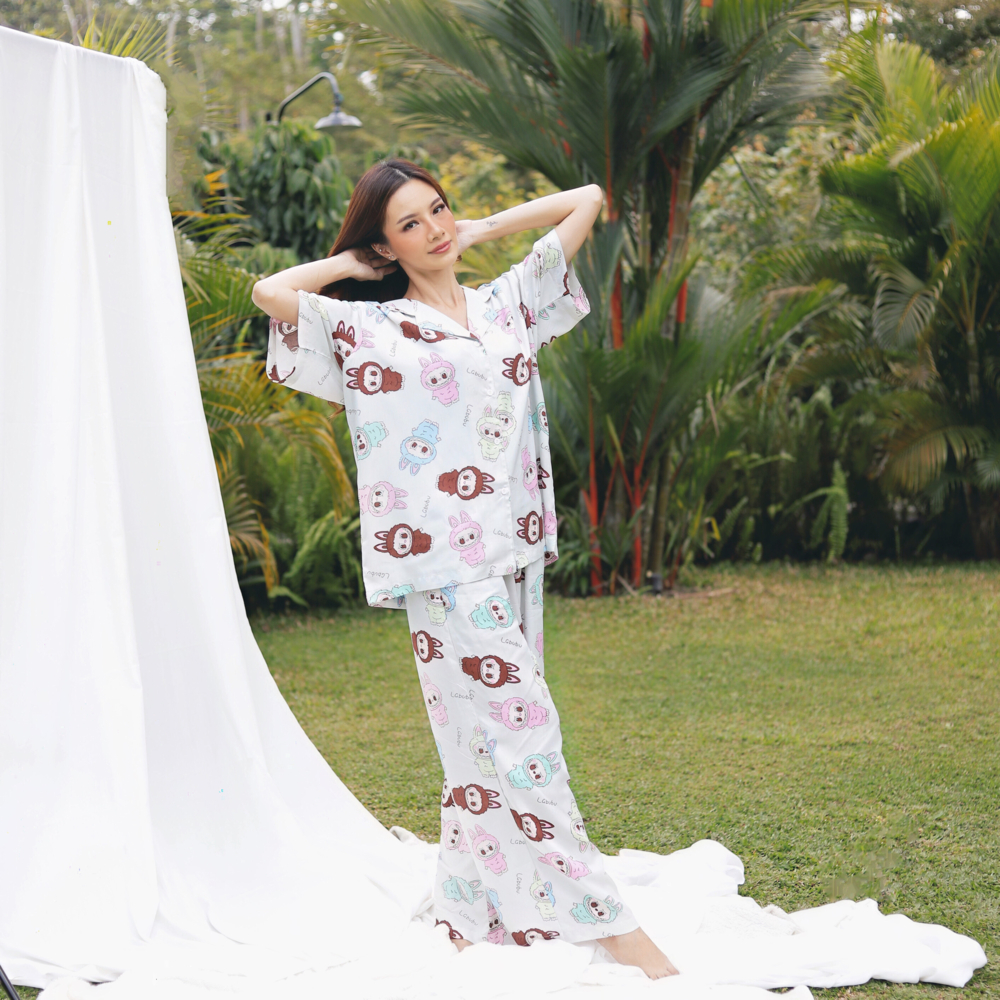 RACHEL │ One Set Setelan Piyama Atasan dan Celana Panjang