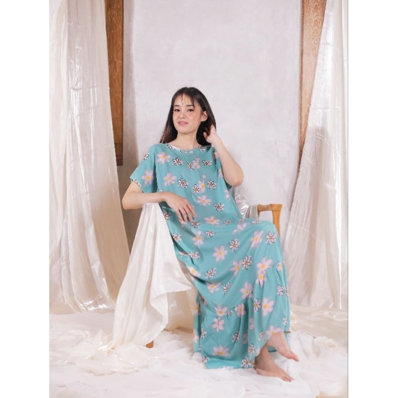 ELEYA │ Daster Rayon Panjang Ruffle Dress