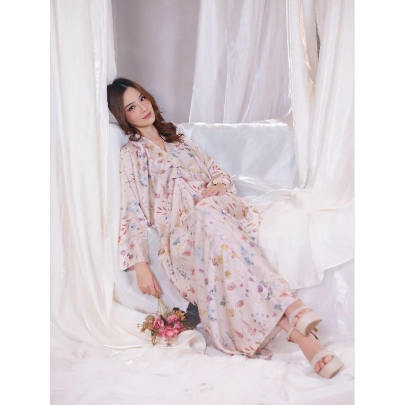 ALONA │ Kaftan Long Dress Panjang Premium Silk Lengan Panjang