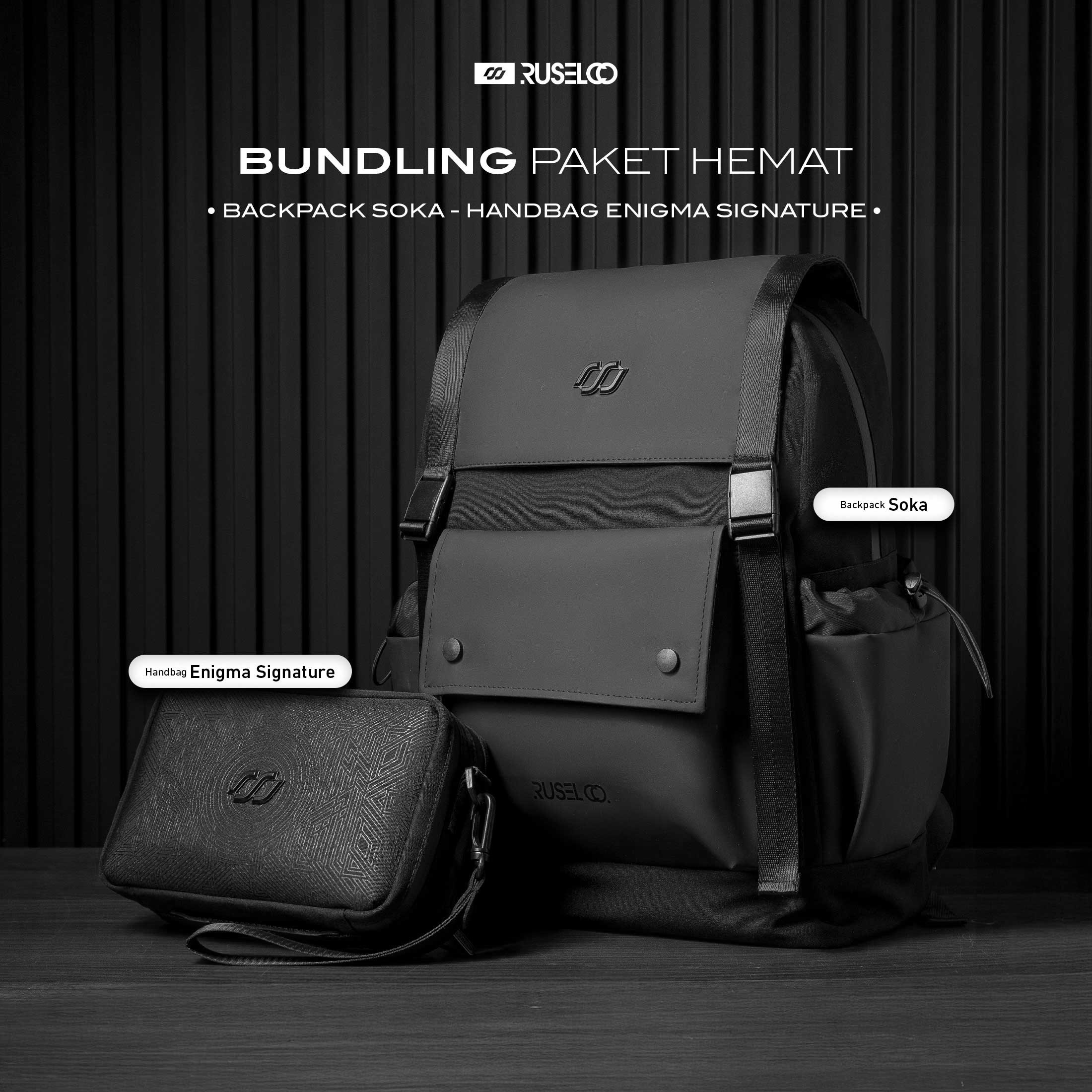 BUNDLING - BACKPACK SOKA + HANDBAG ENIGMA SIGNATURE