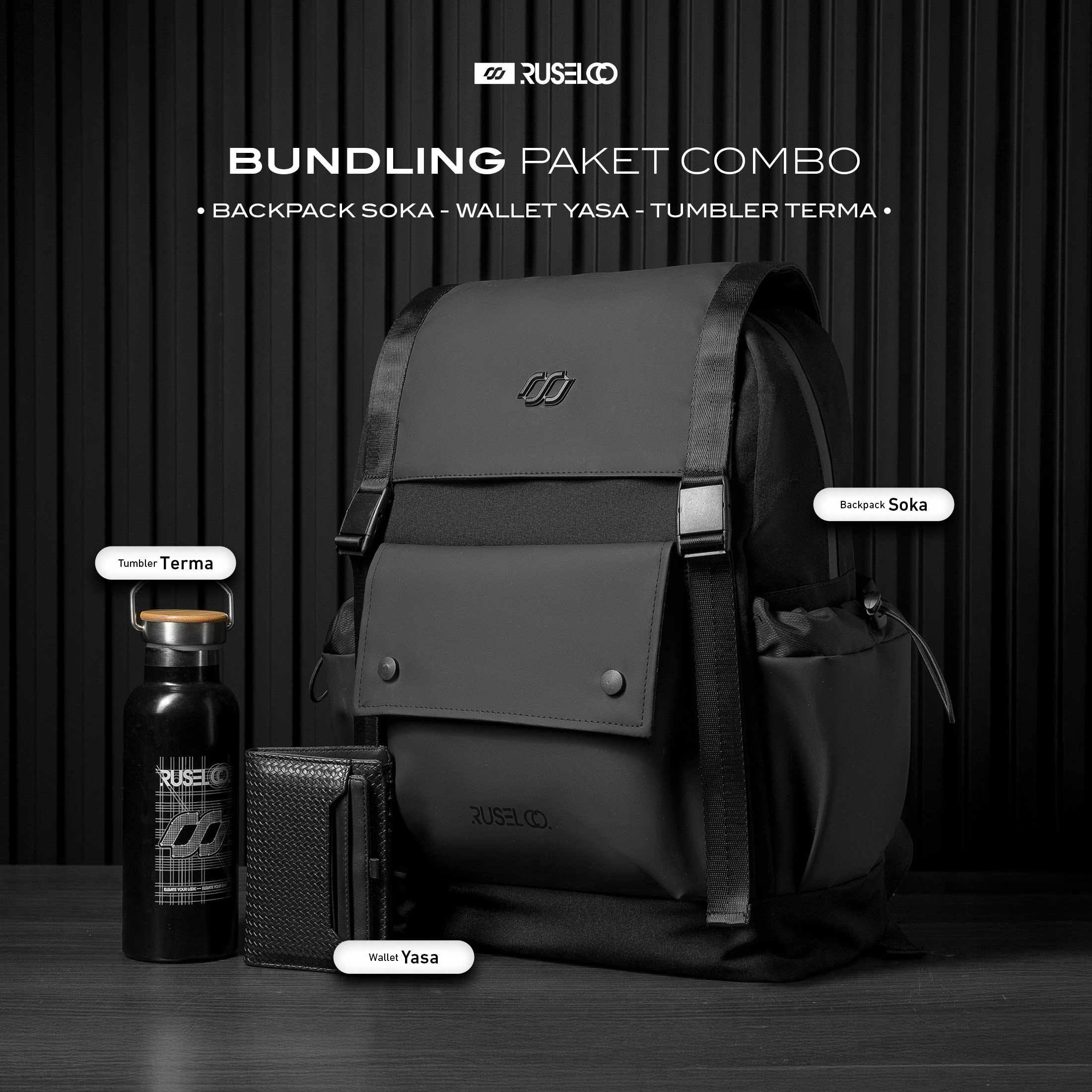 BUNDLING - BACKPACK SOKA + WALLET YASA + TUMBLER TERMA