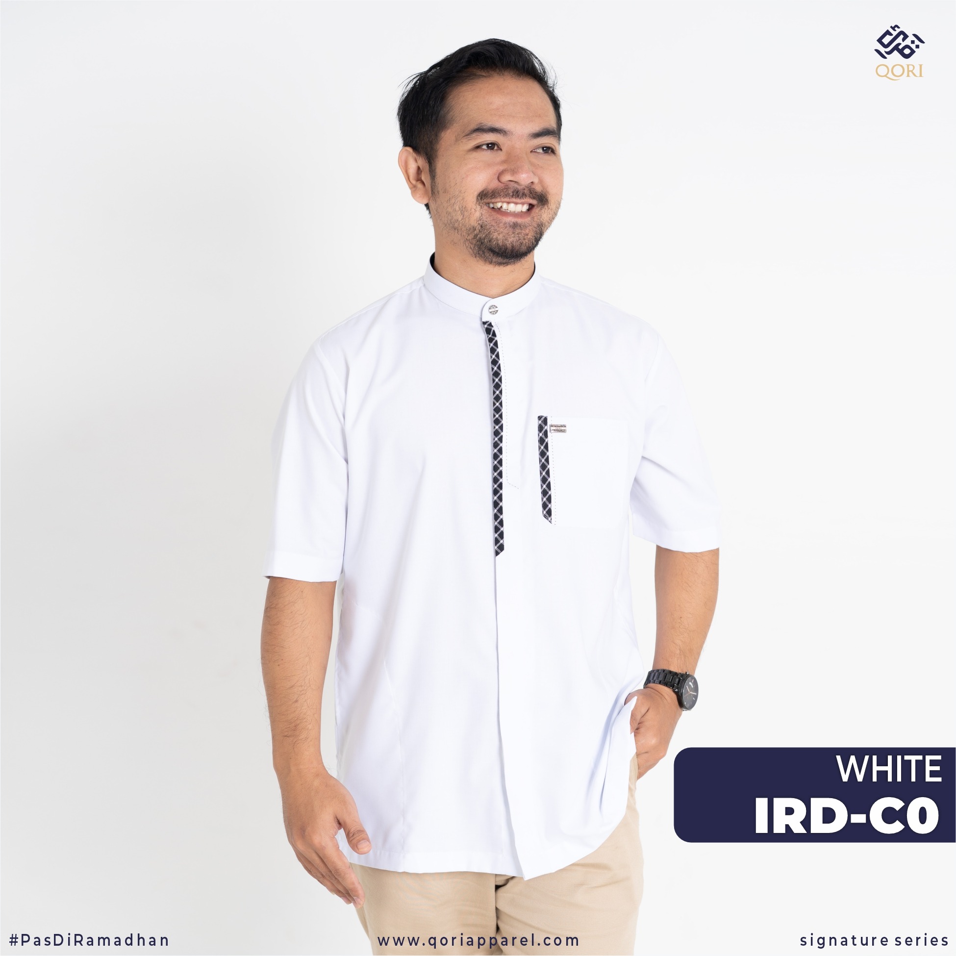 Qori Apparel Signature Irbadh bin Sariyah Baju Koko Casual Lengan Pendek IRD-1