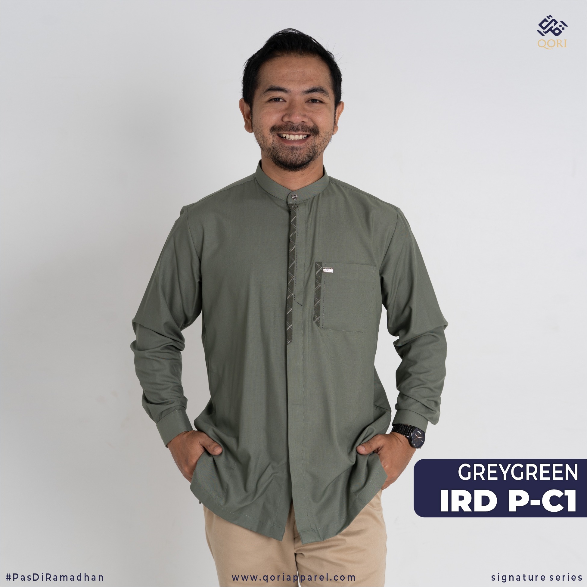 Qori Apparel Signature  Irbadh bin Sariyah Baju Koko Pria Lengan Panjang IRD-2