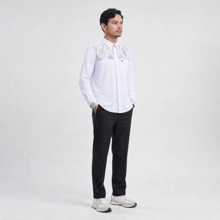Qori Apparel Signature Ustadz Abdul Somad Kemeja Koko Pria Lengan Panjang UAS-2