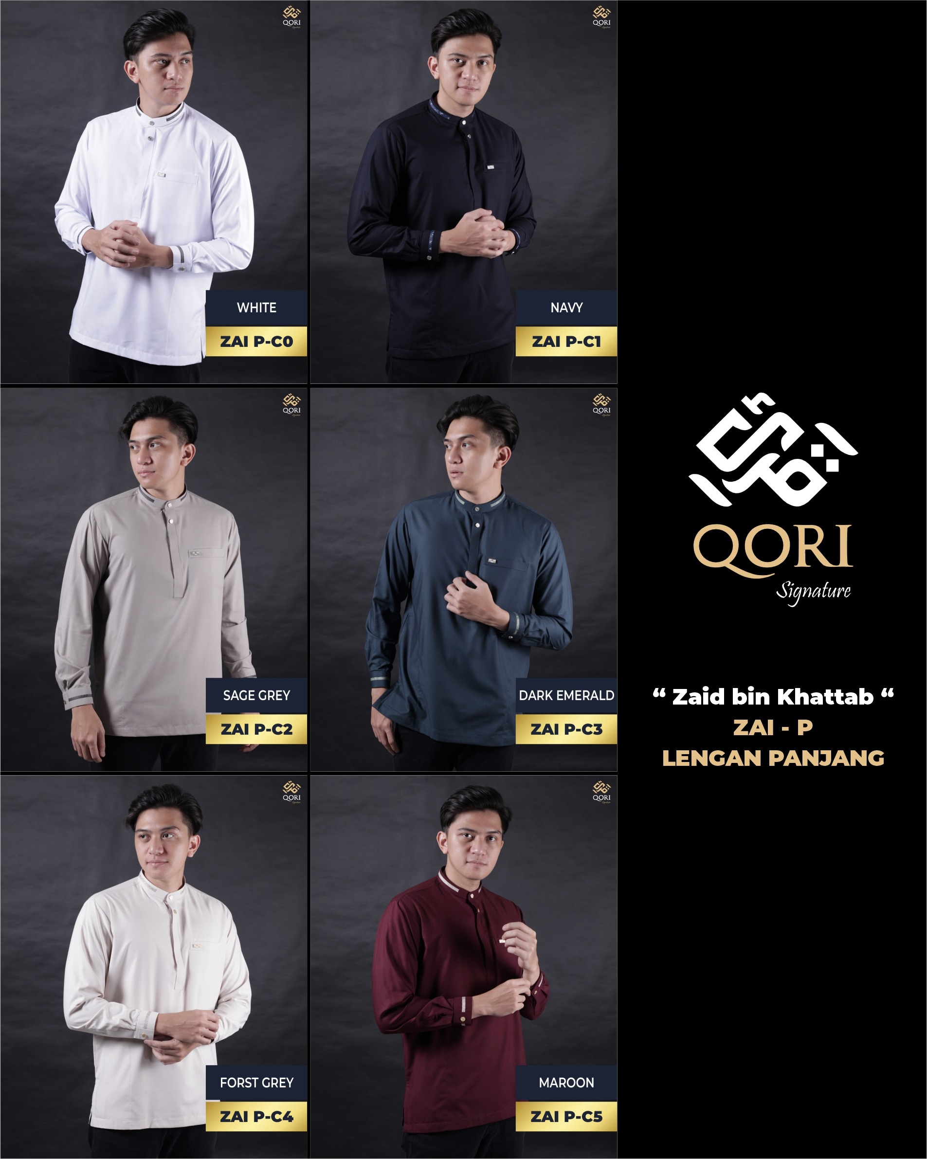 Qori Apparel Signature Zaid Kemeja Koko Lengan Panjang ZAI-2