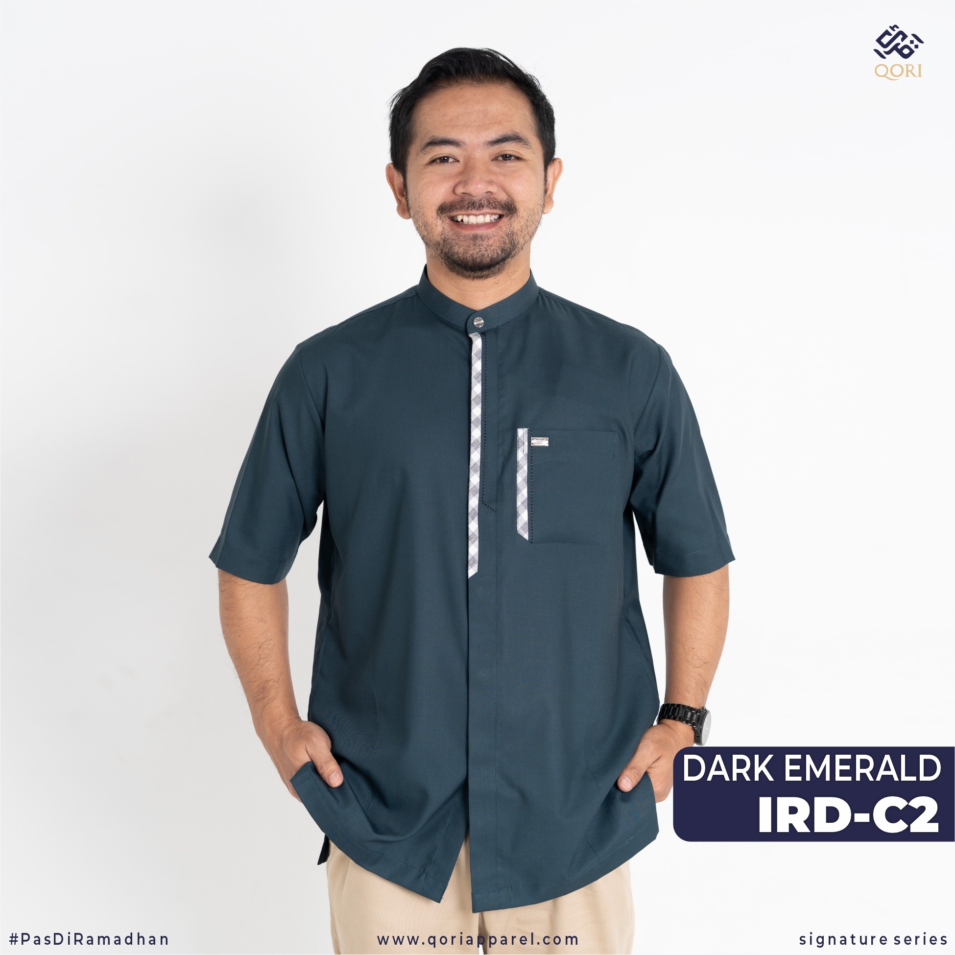Qori Apparel Signature Irbadh bin Sariyah Baju Koko Casual Lengan Pendek IRD-1