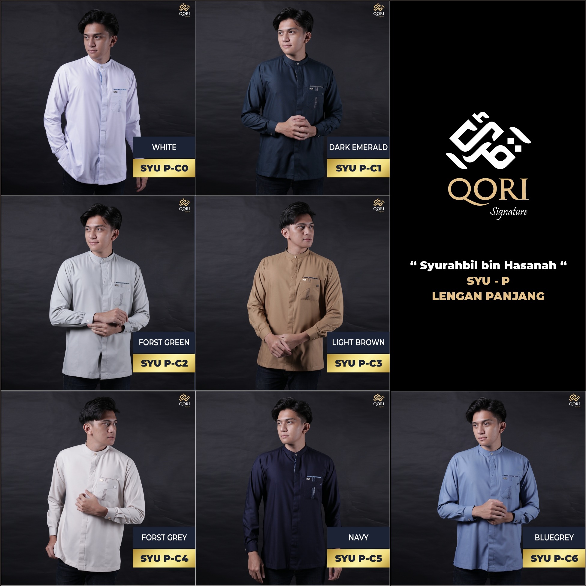 Qori Apparel Signature Syurahbil Kemeja Koko Lengan Panjang SYU-2