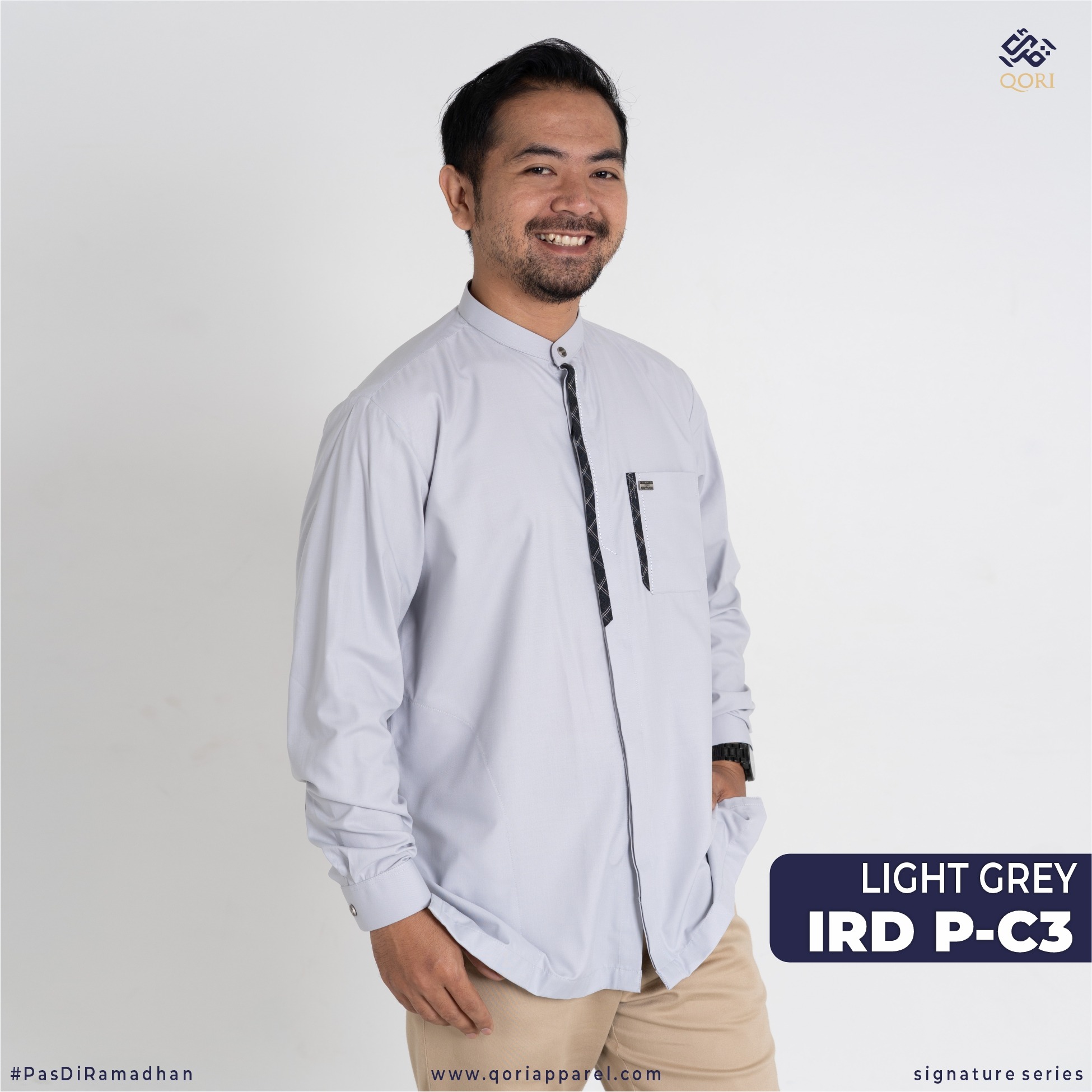 Qori Apparel Signature  Irbadh bin Sariyah Baju Koko Pria Lengan Panjang IRD-2