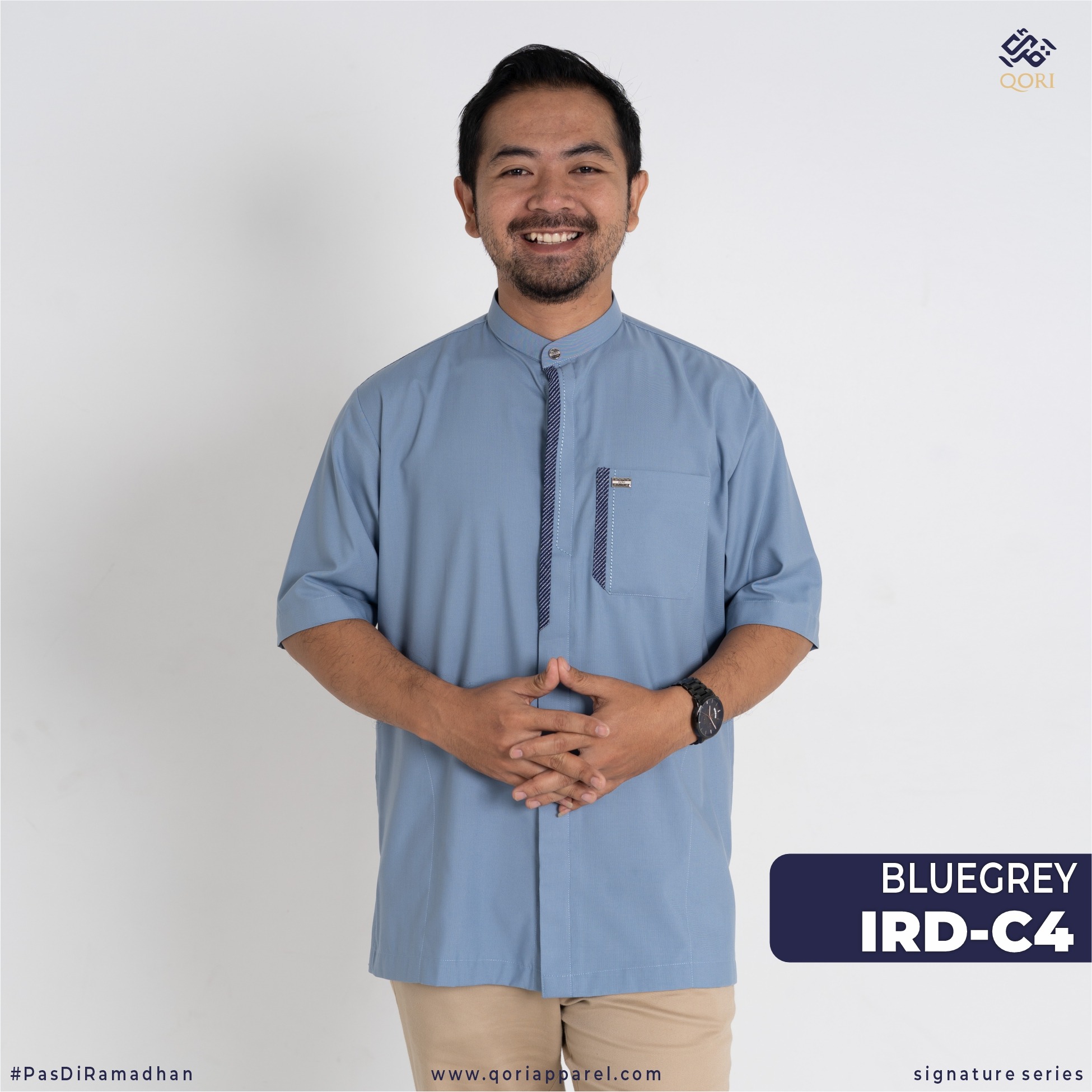 Qori Apparel Signature Irbadh bin Sariyah Baju Koko Casual Lengan Pendek IRD-1