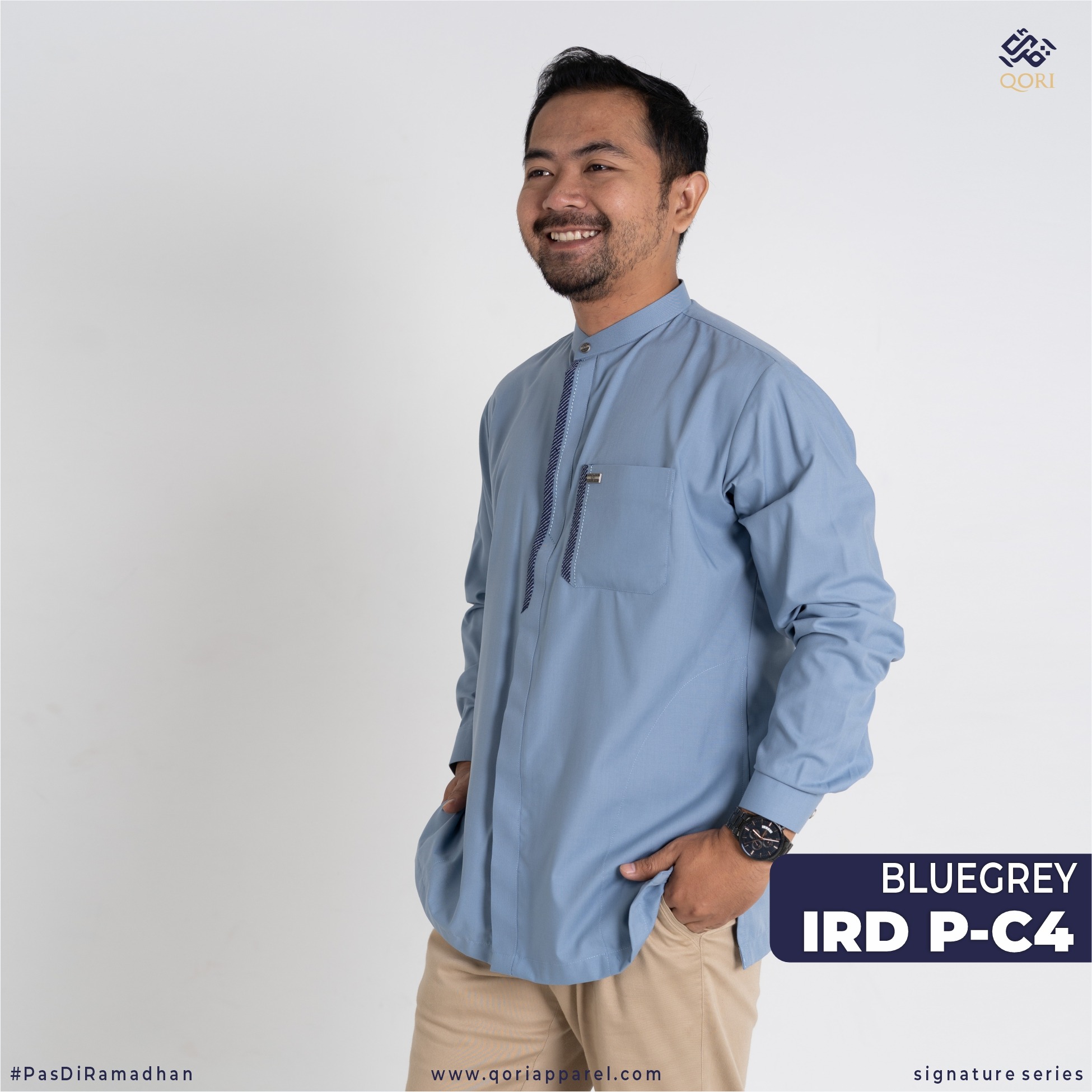Qori Apparel Signature  Irbadh bin Sariyah Baju Koko Pria Lengan Panjang IRD-2