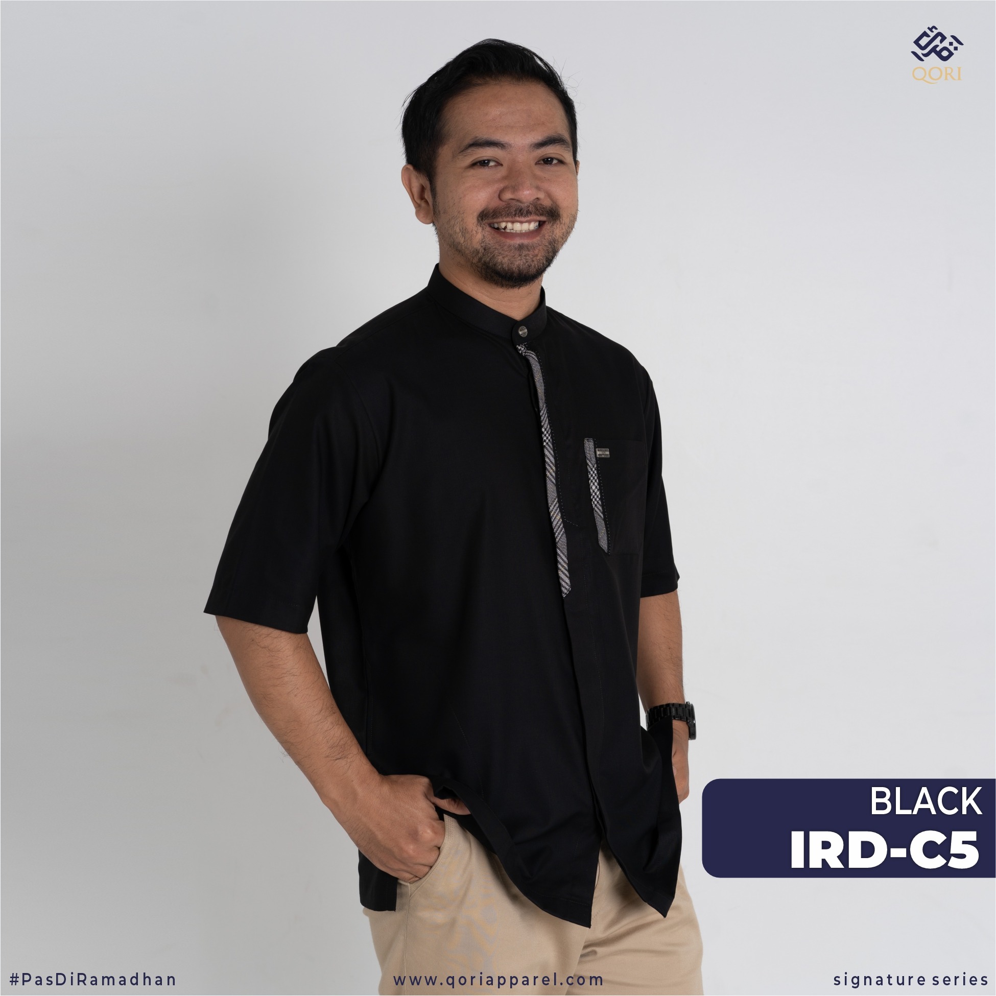 Qori Apparel Signature Irbadh bin Sariyah Baju Koko Casual Lengan Pendek IRD-1