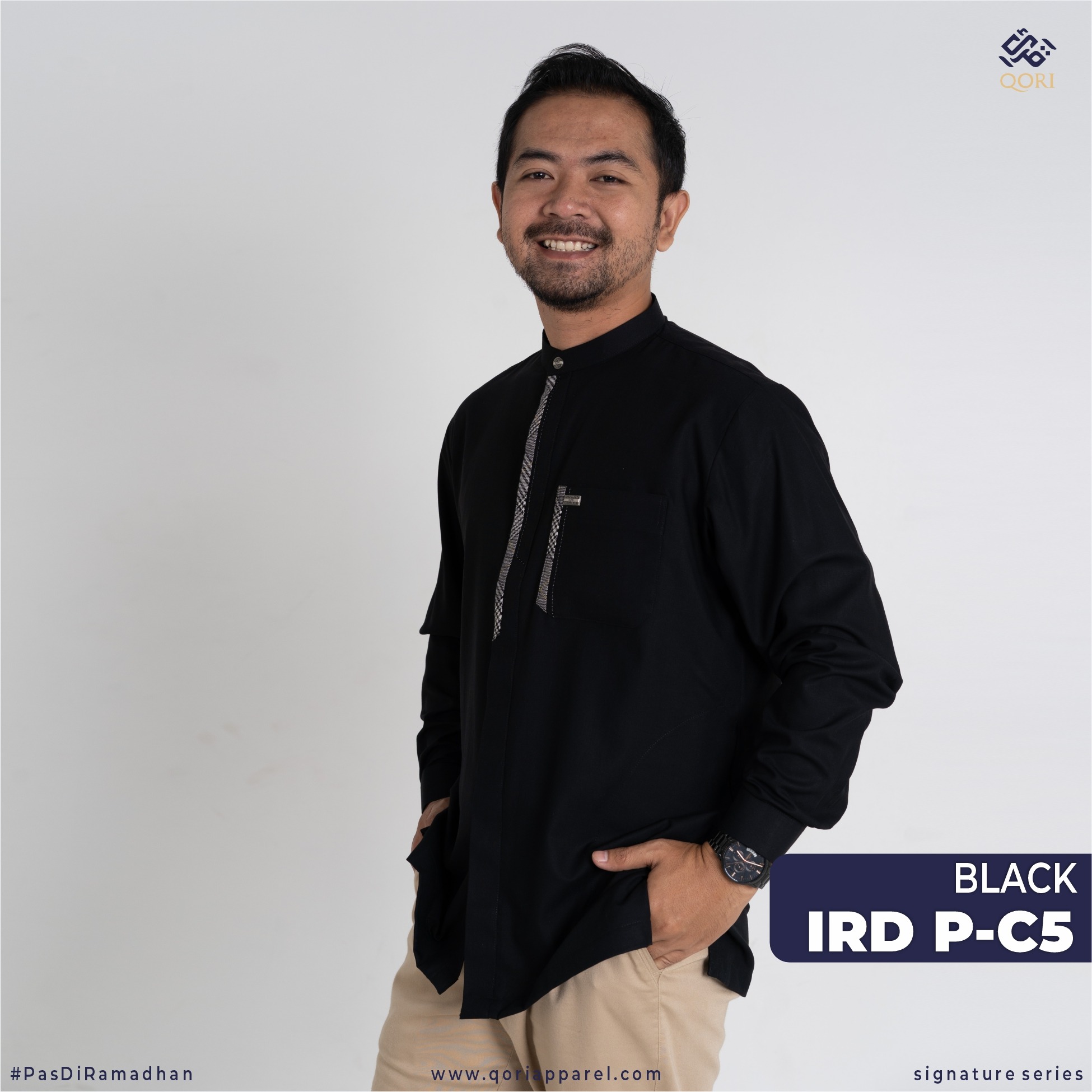 Qori Apparel Signature  Irbadh bin Sariyah Baju Koko Pria Lengan Panjang IRD-2