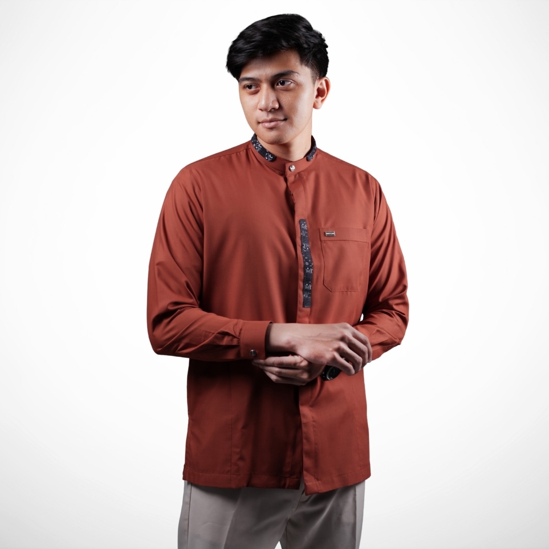 Qori Apparel Signature Nu'man Bin Basyir Kemeja Koko Lengan Panjang NUB-2