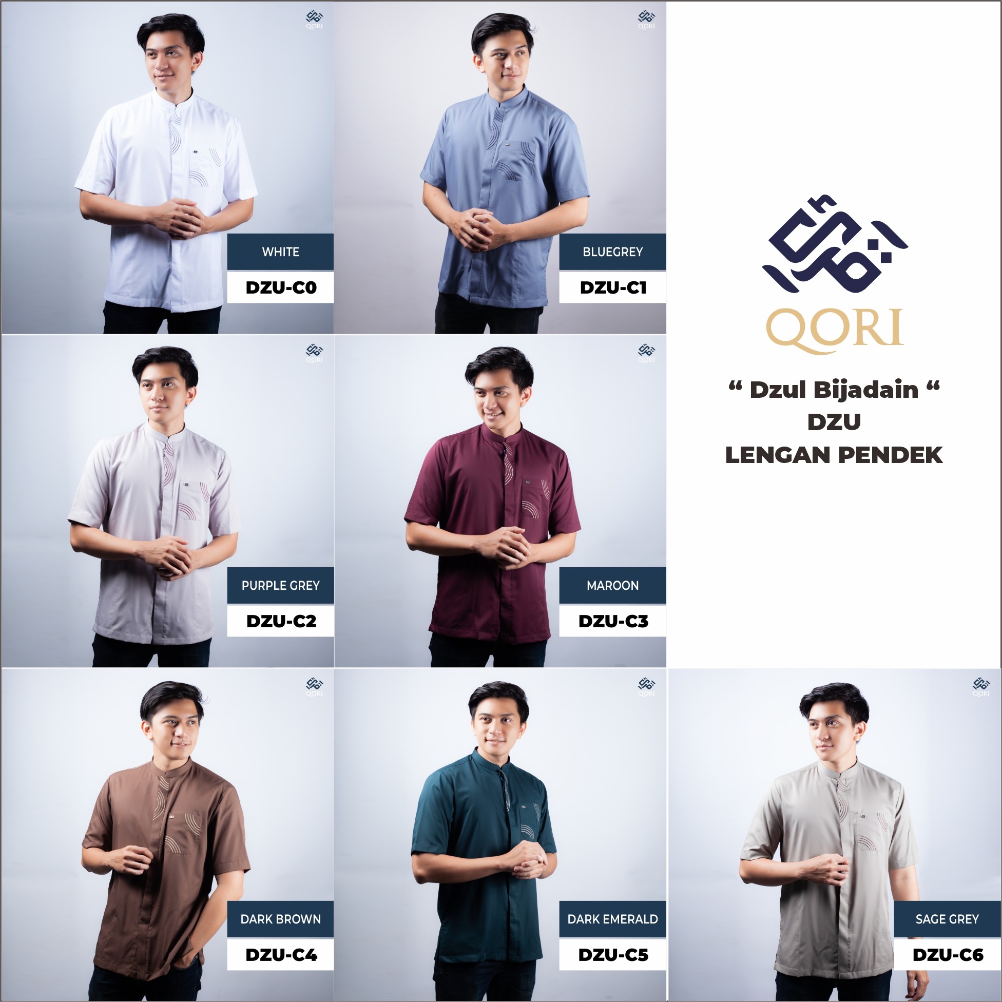 Qori Apparel Dzul Bijadain Reguler Kemeja Koko Lengan Pendek DZU-1