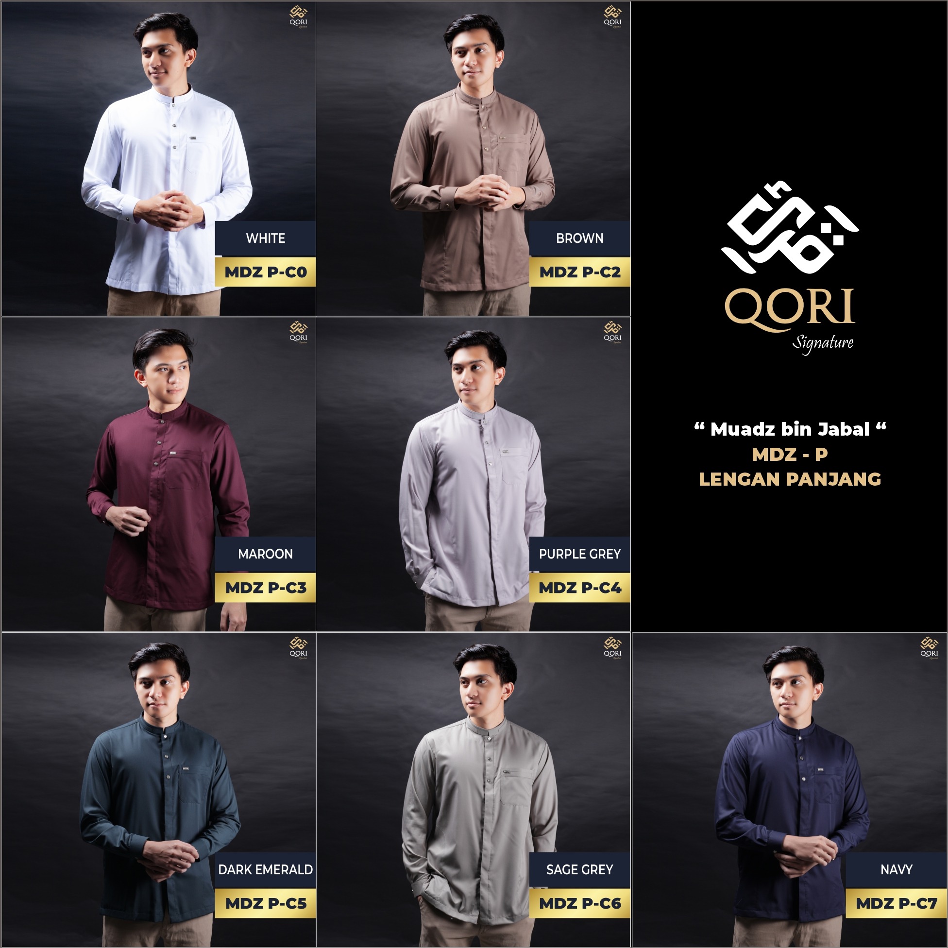 Qori Apparel Signature Muadz Kemeja Koko Lengan Panjang MDZ-2
