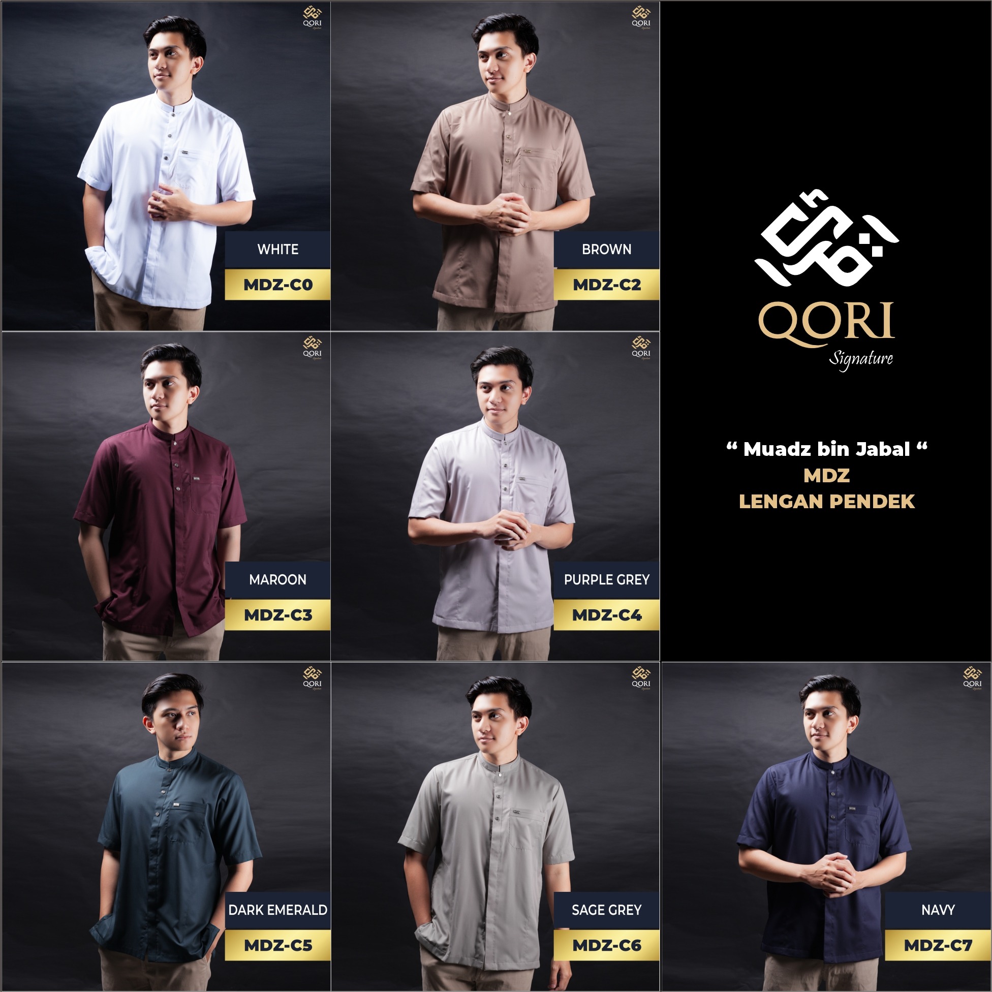 Qori Apparel Signature Muadz Kemeja Koko Lengan Pendek MDZ-1