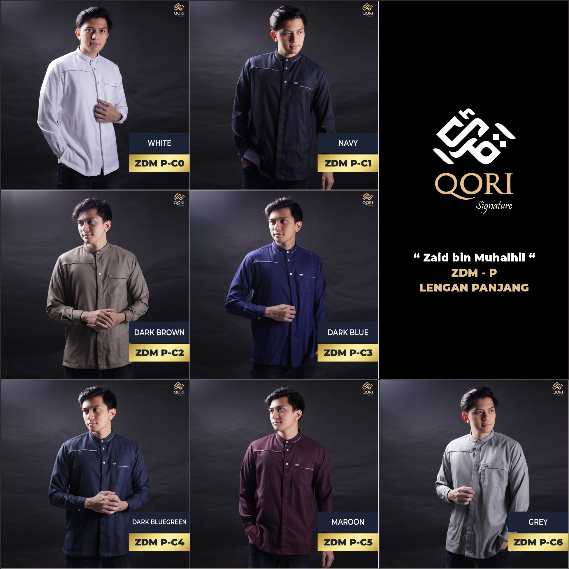 Qori Apparel Signature Zaid Kemeja Koko Lengan Panjang ZDM-2