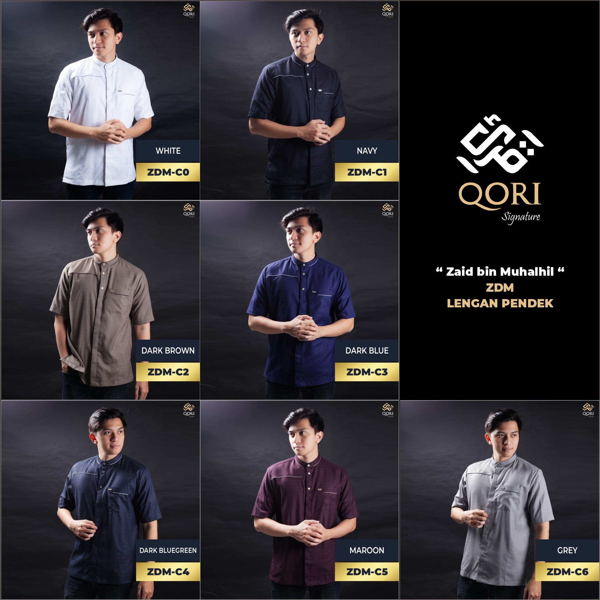 Qori Apparel Signature Zaid Kemeja Koko Lengan Pendek ZDM-1