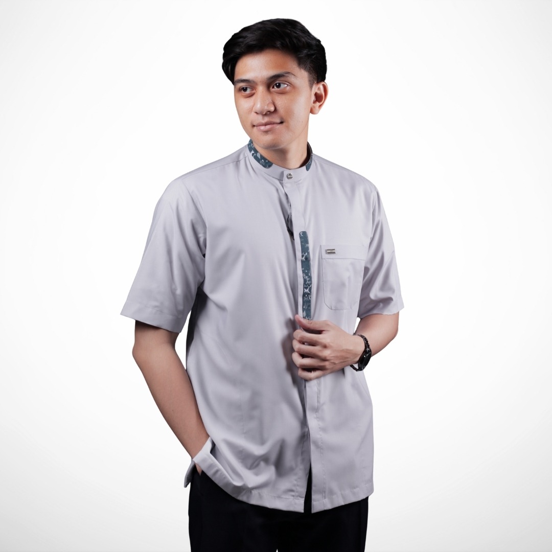 Qori Apparel Signature Nu'man Bin Basyir Kemeja Koko Lengan Pendek NUB-1