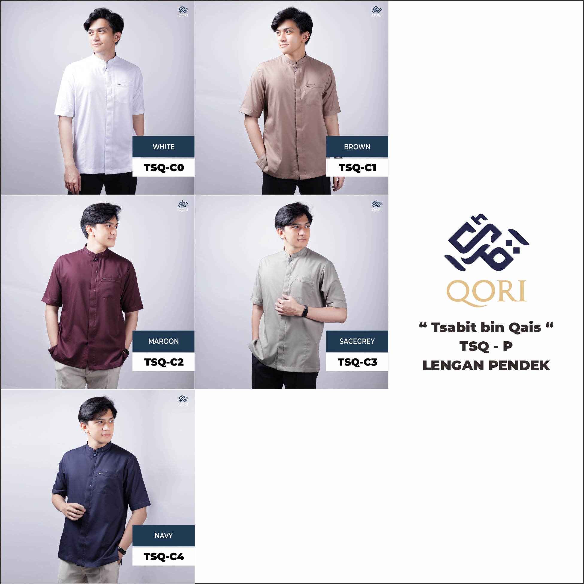 Qori Apparel Reguler Tsabit Kemeja Koko Lengan Pendek TSQ-1