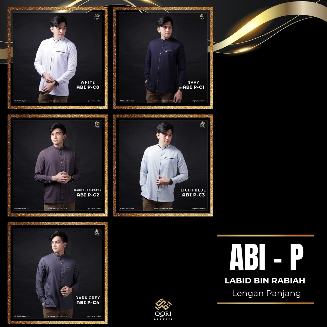Qori Apparel Signature Labid bin Rabiah Kemeja Koko Lengan Panjang ABI-2