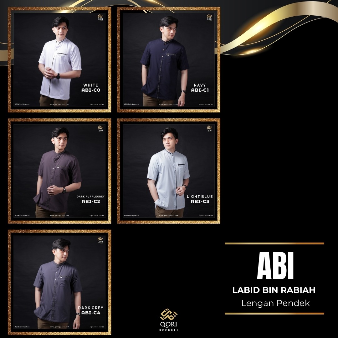 Qori Apparel Signature Labid bin Rabiah Kemeja Koko Lengan Pendek ABI-1