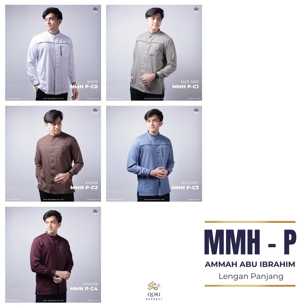 Qori Apparel Reguler Ammah Abu Ibrahim Kemeja Koko Lengan Panjang MMH-2