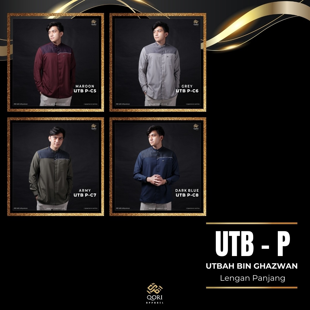 Qori Apparel Signature Utbah bin Ghazwan Kemeja Koko Lengan Panjang UTB-2