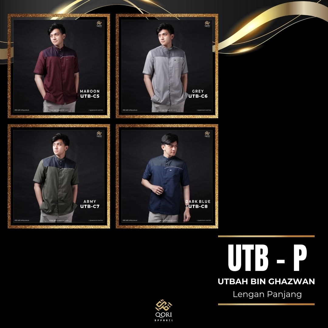 Qori Apparel Signature Utbah bin Ghazwan Kemeja Koko Lengan Pendek UTB-1