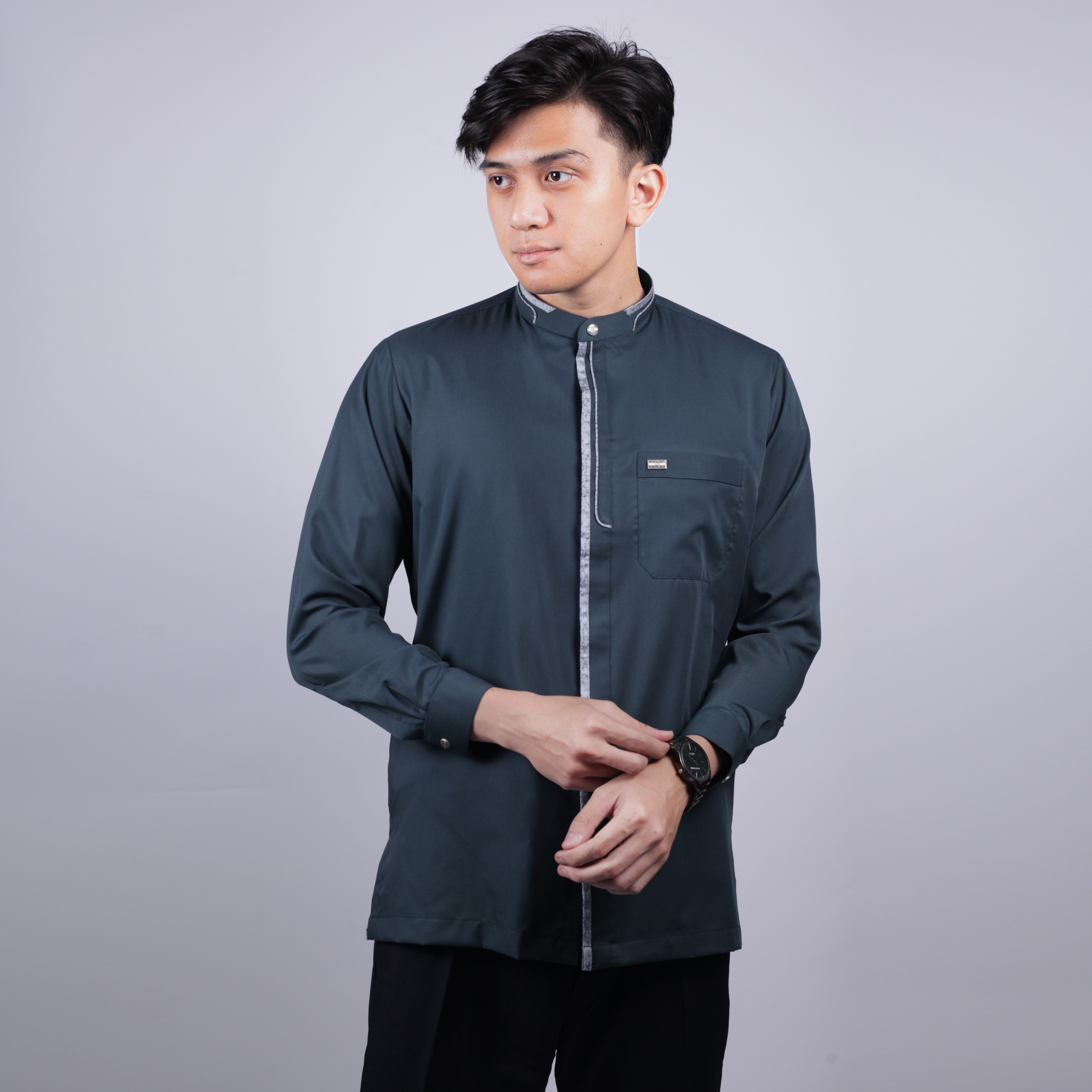 Qori Apparel Signature Abu Dzar Al Ghifari Baju Koko Pria Lengan Panjang ADZ-2